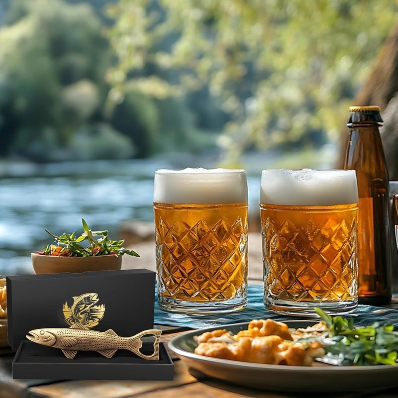 UPSIME Unique Fishing Gifts for Men, Vintage Beer Bottle Opener Fathers Day Birthday Christmas Valentine Gift for Him Dad Husband Grandpa Boyfriend - Image 4
